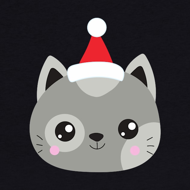 Christmas Cat, Santa Hat, Cat With Hat, Cute Cat by Jelena Dunčević